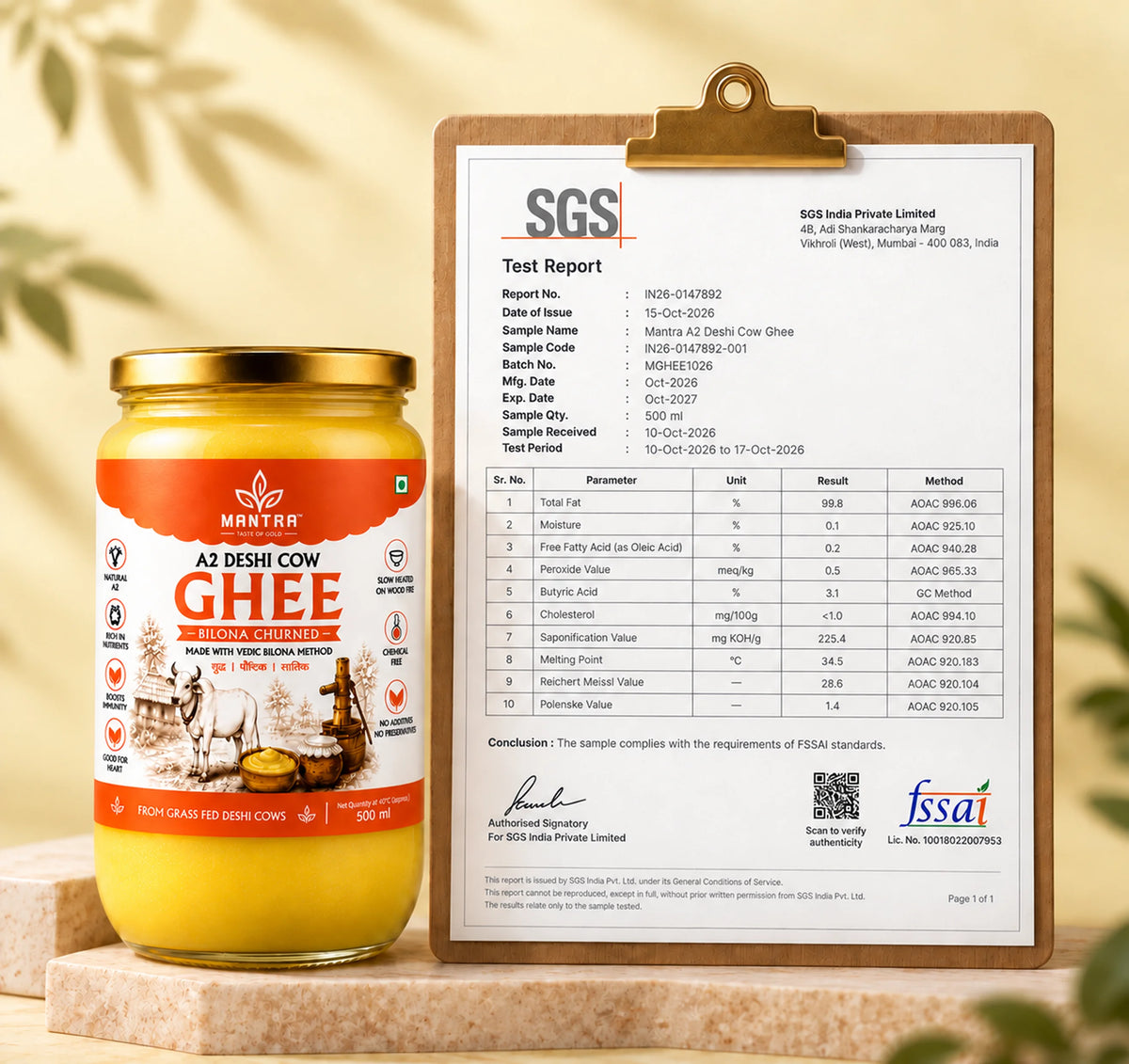 Desi Cow Ghee — A2 Bilona Method (500ml)