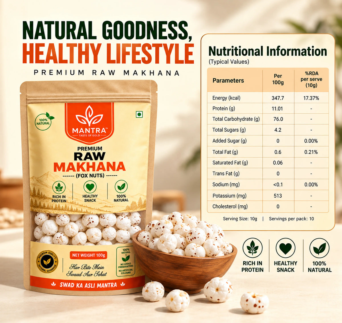 Raw Makhana 100gm